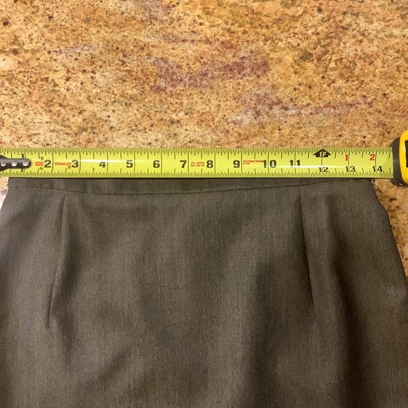 CERRUTI 1881 VINTAGE LUXURY WOOL BROWN SKIRT WITH CENTER BACK SLIT - Picture 8 of 8